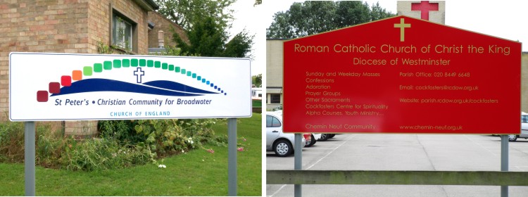 Aluminium Post Mounted Church Signs